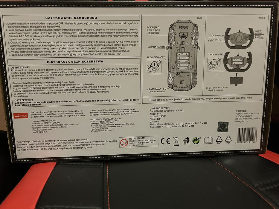 Samochód zdalnie sterowany Lamborghini Huracan STO 1:14 R/C Rastar