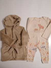 Komplet piżama plus szlafrok rozmiar 68 - 74 cm