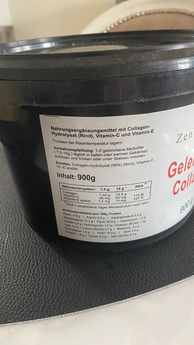 Kolagen wołowy -niemiecki Zenvitalis  900 g naturalny