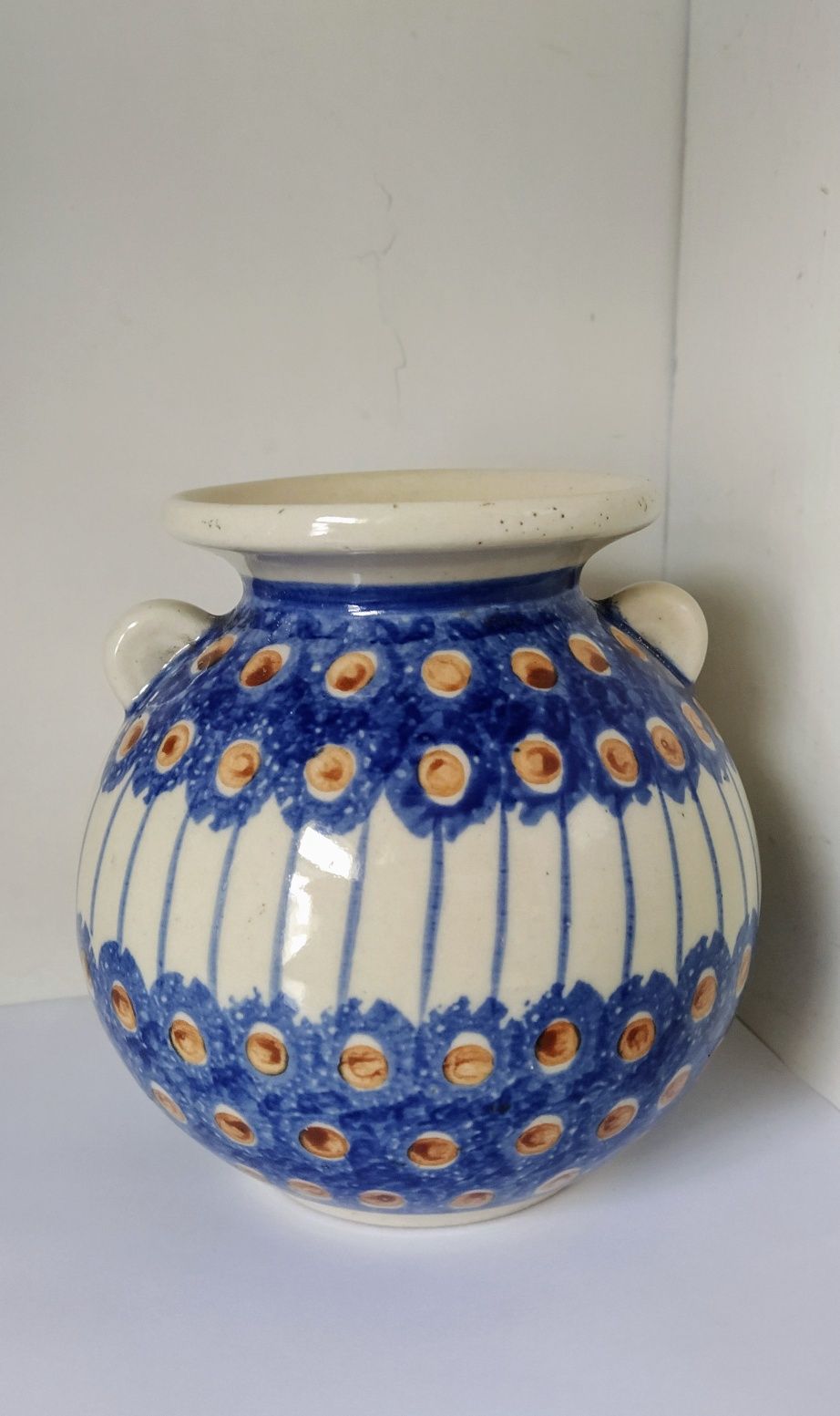 Wazon Bolesławiec fajans ceramika ozdoba staroć retro vintage