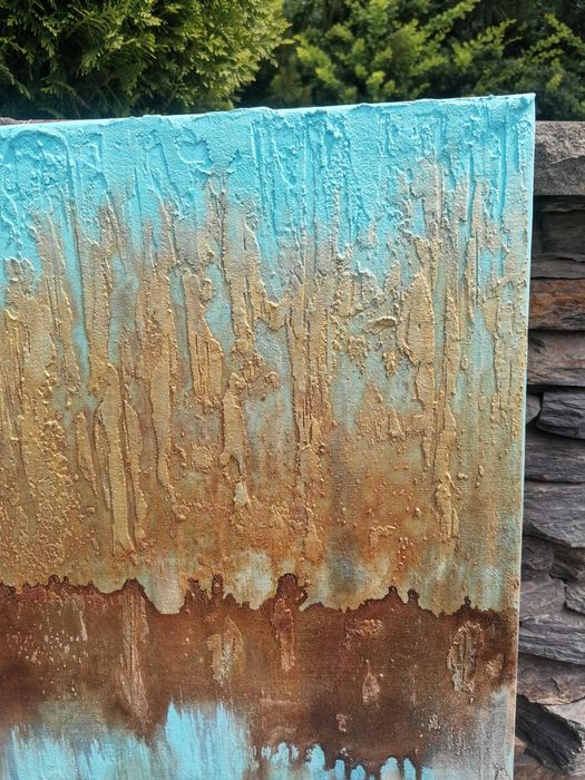 Obraz ręcznie malowany Abstrakcja "Złoto Ziemi"