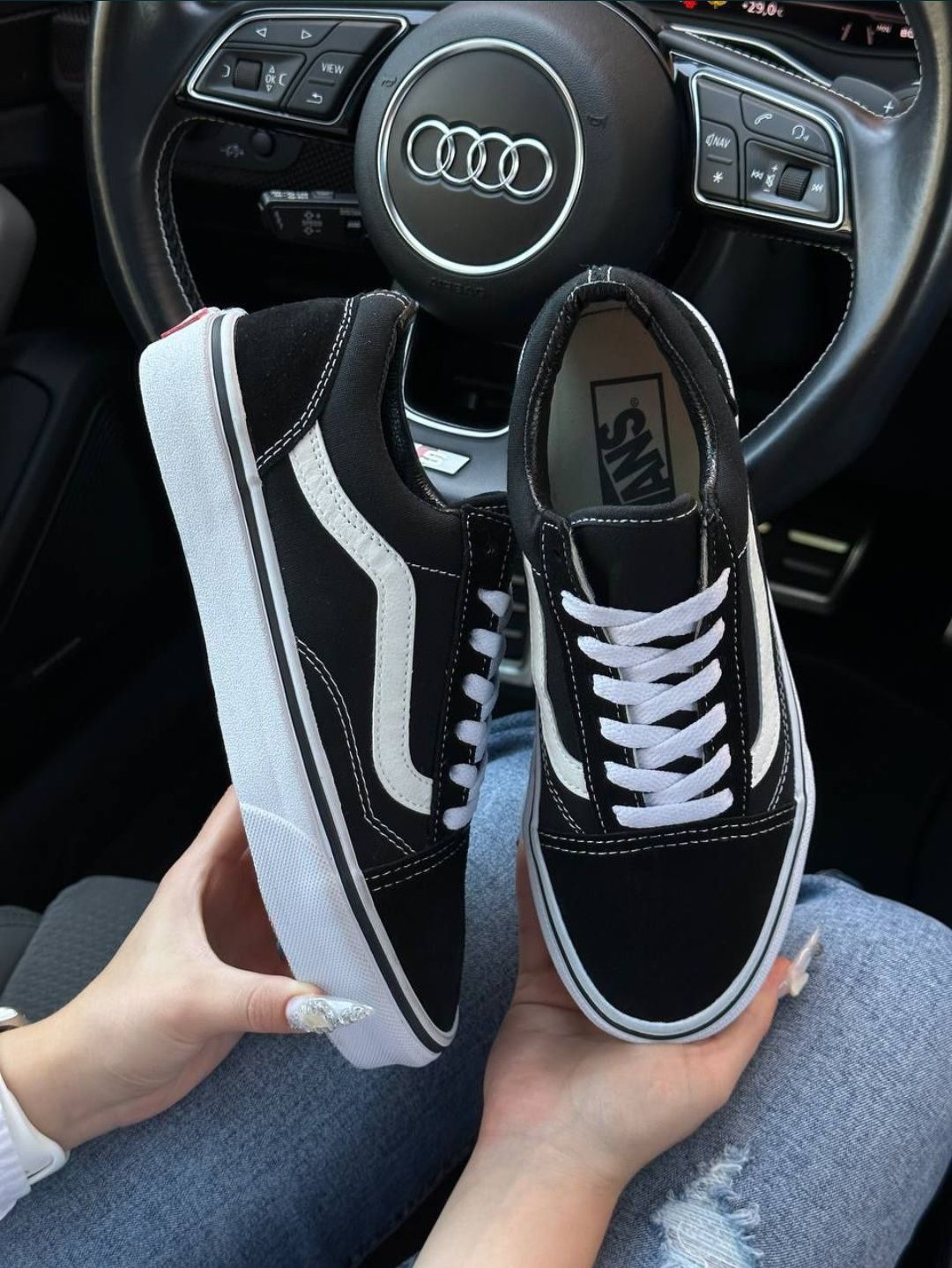 (БЕЗ ПЕРЕДОПЛАТИ) Кеди Vans Old Skool ванс олд скул чорні білі 36-46