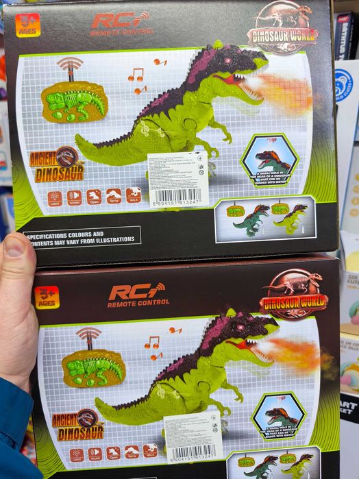 Дитяча іграшка динозавр на пульті радіокерування Lang Yarns пускає дим