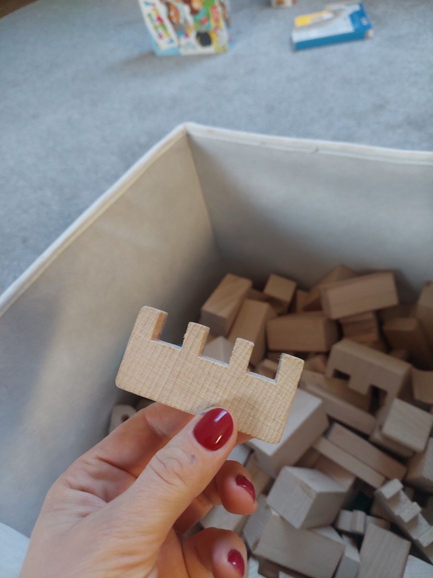 Klocki drewniane Montessori duza paka pilne