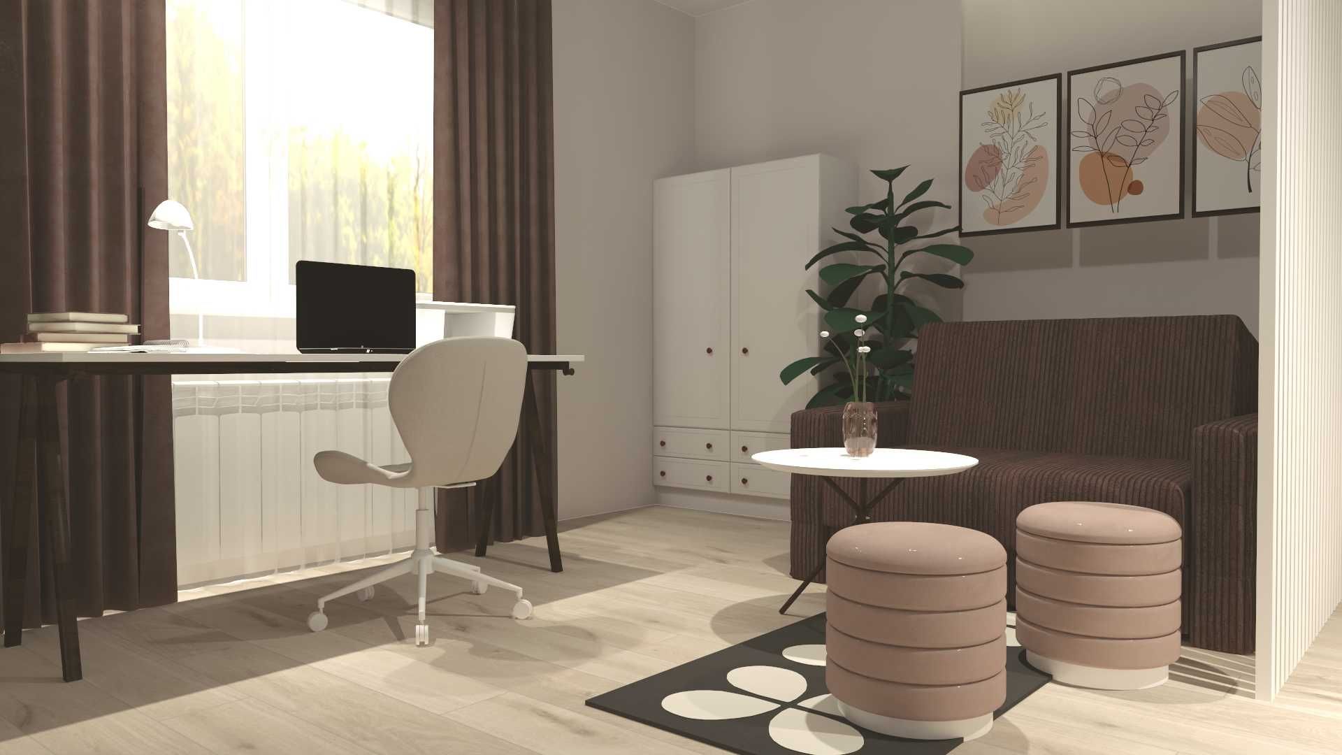Projekt 3D pokoju młodzieżowego dla nastolatka