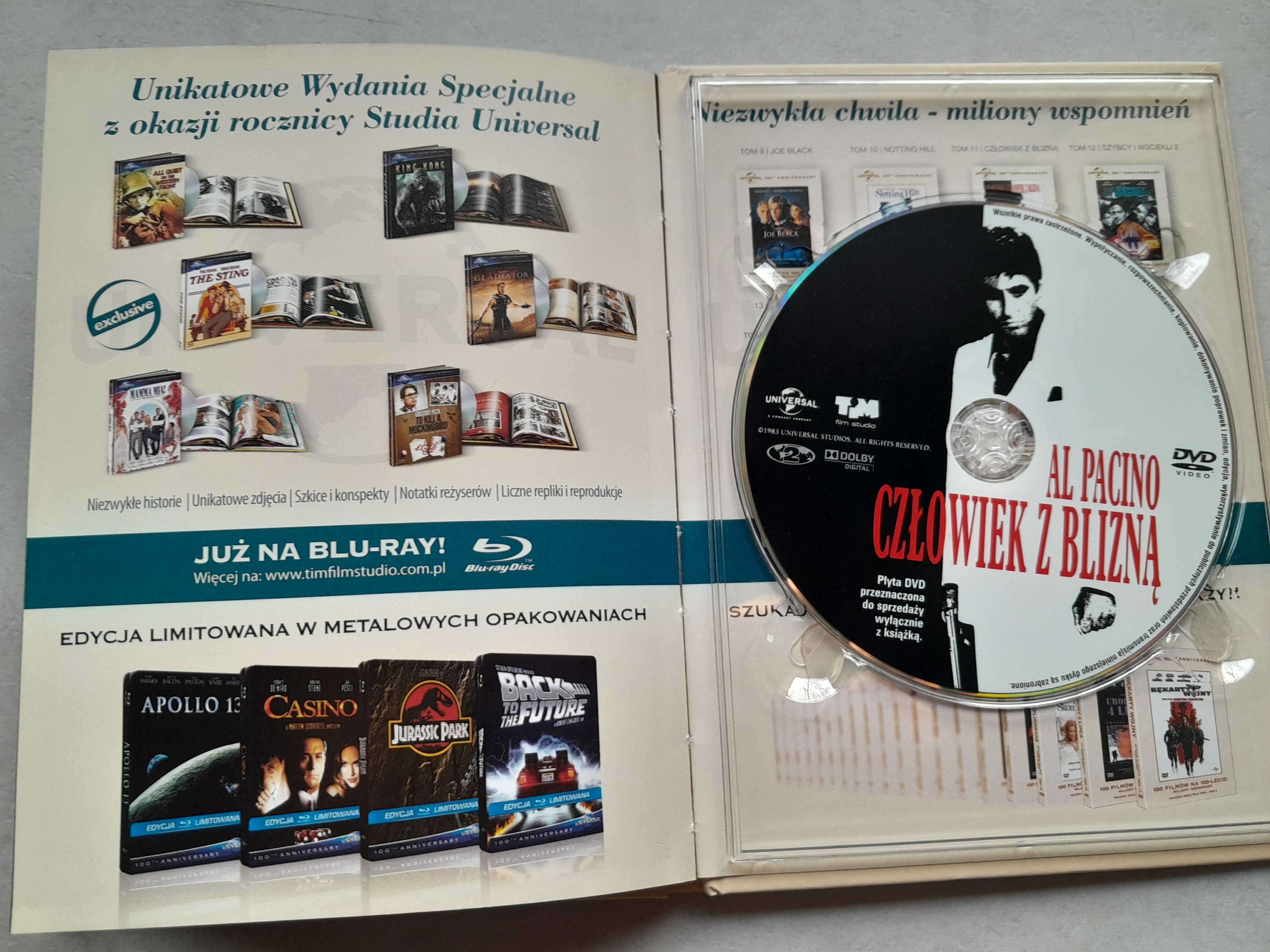 Film Człowiek z blizną Scarface Al Pacino płyta DVD z książką używana