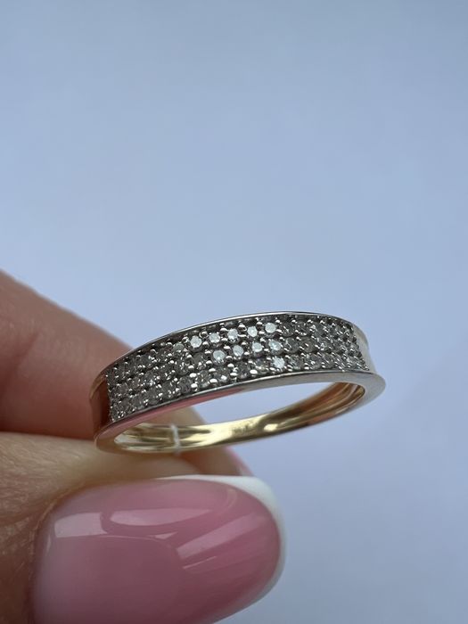 Золотое кольцо с бриллиантами р.16 желтое золото 585 проба