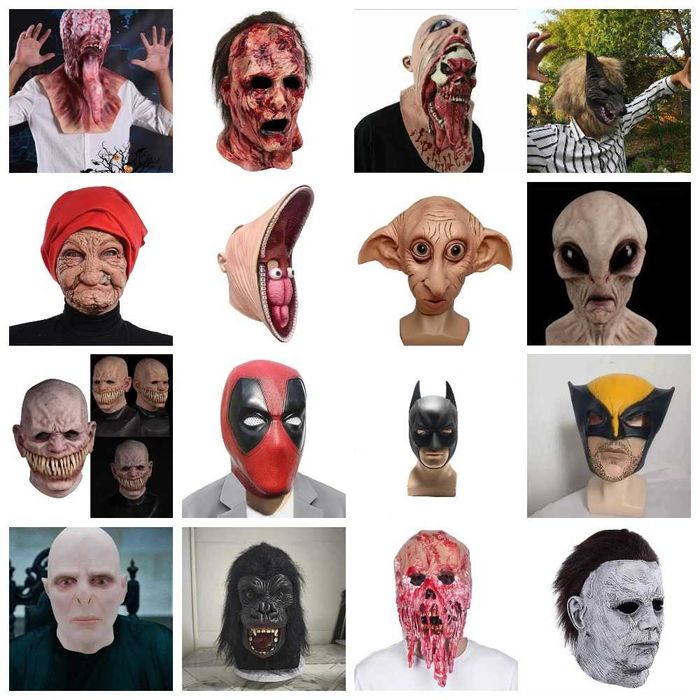 латексная маска с зубами , барака , демон монстр косплей аниматор