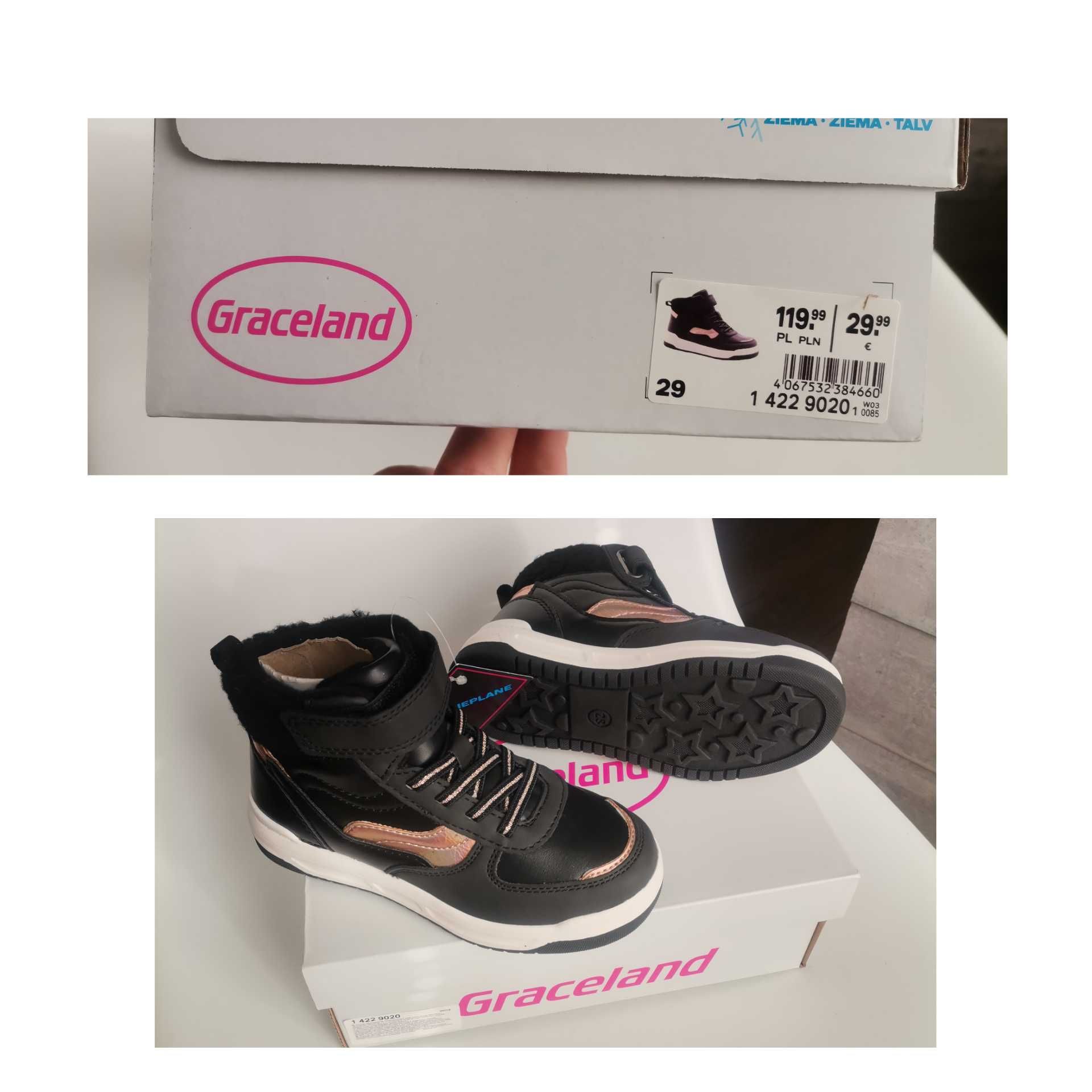 Nowe buty Botki 29 przejściowe buty 29 czarne botki Deichmann
