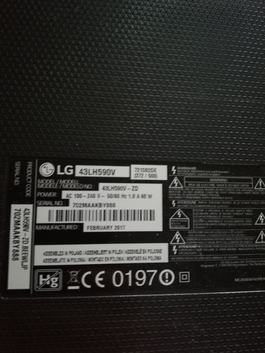 Підсвітка телевізора LG 43LH590V
