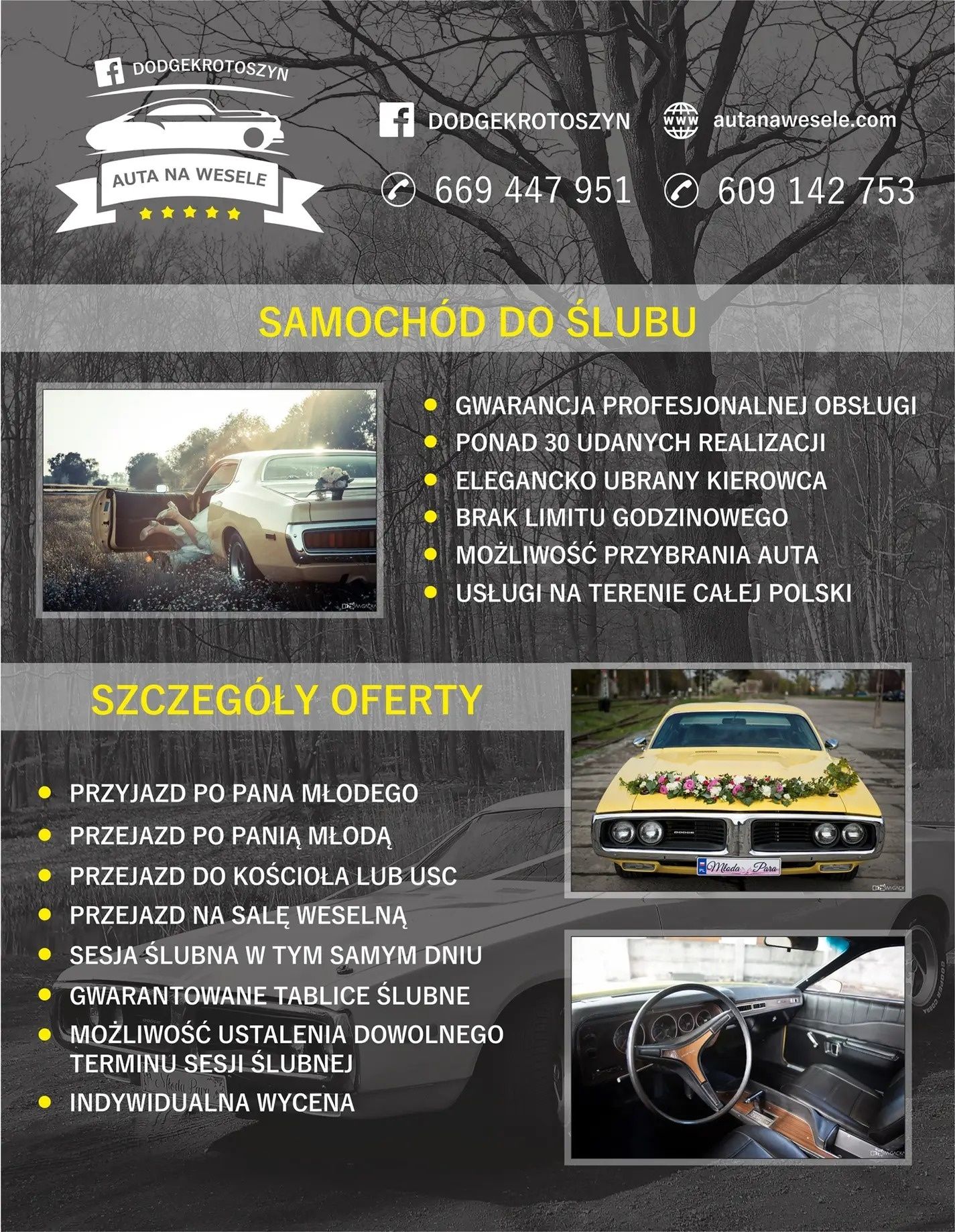 Samochód do ślubu | Dodge Charger 1973