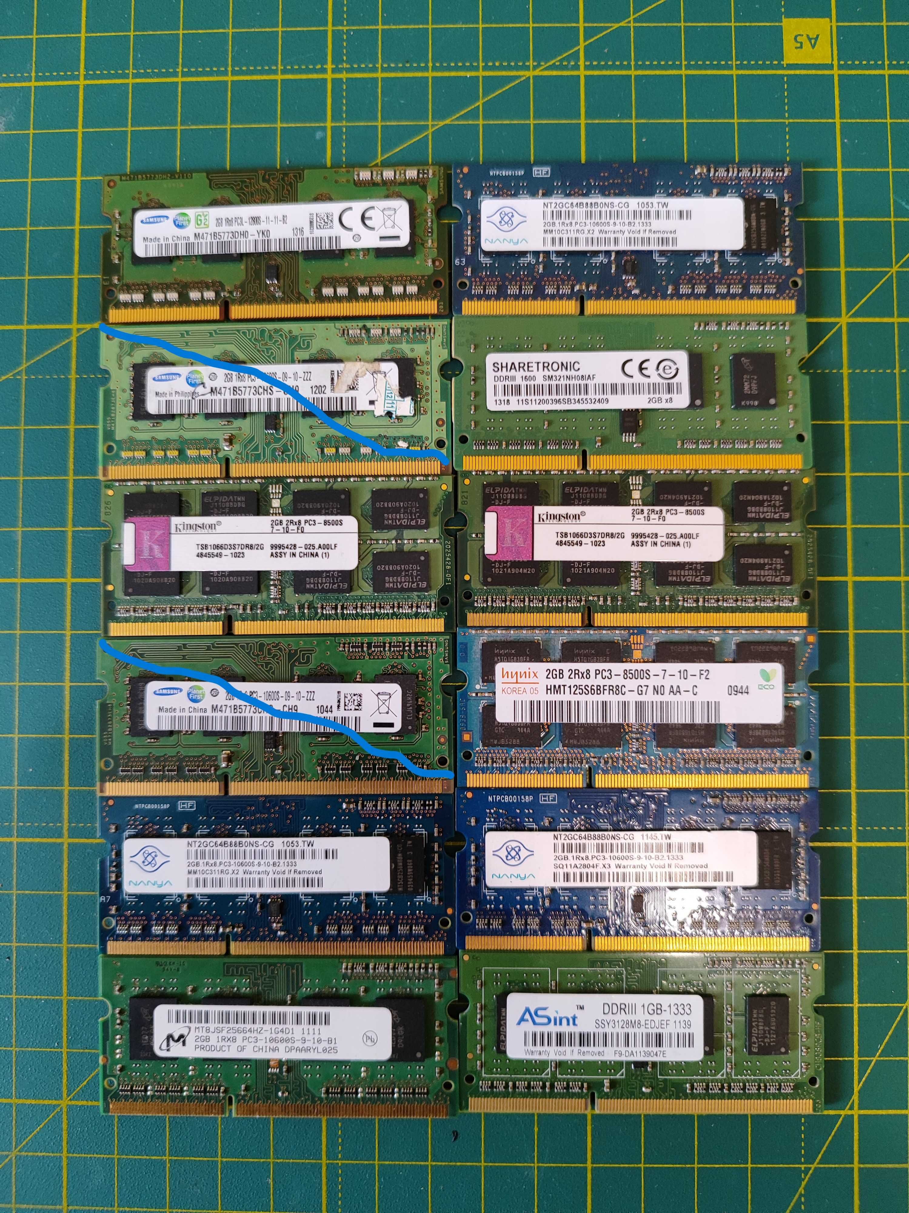 Память до ноутбука DDR3 2GB Samsung, Hynix, Ramaxel, Kingston, Nanya