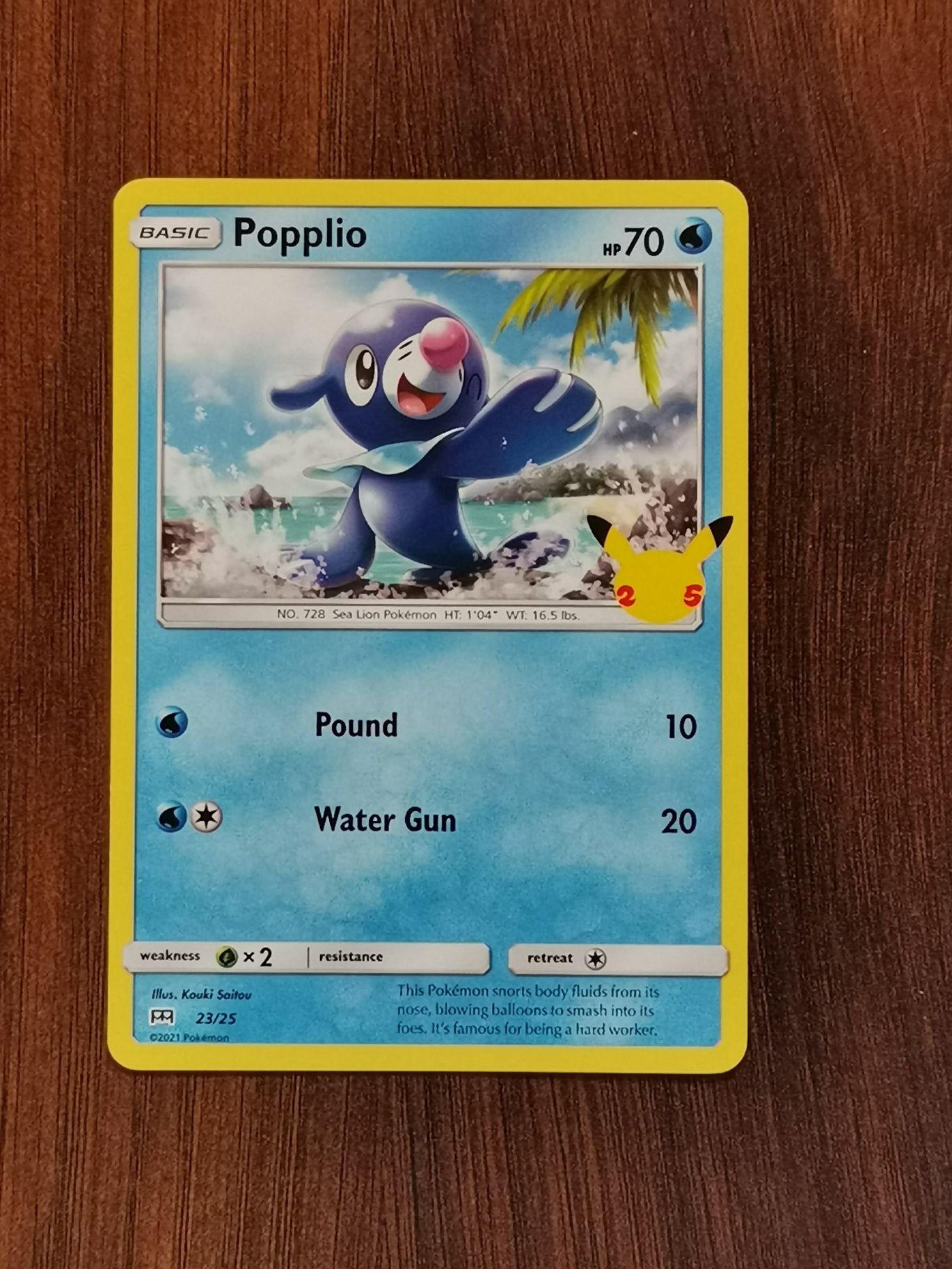 Karta Pokemon Popplio 25-lecie