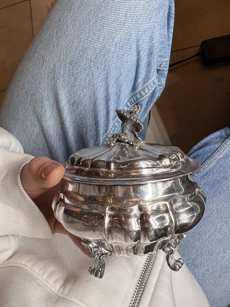 Серебряная сахарница 800