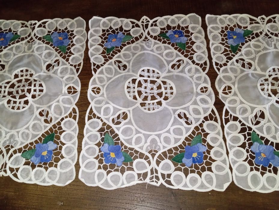 Panos Rectangulares Bordados Rendados Recortados Vintage