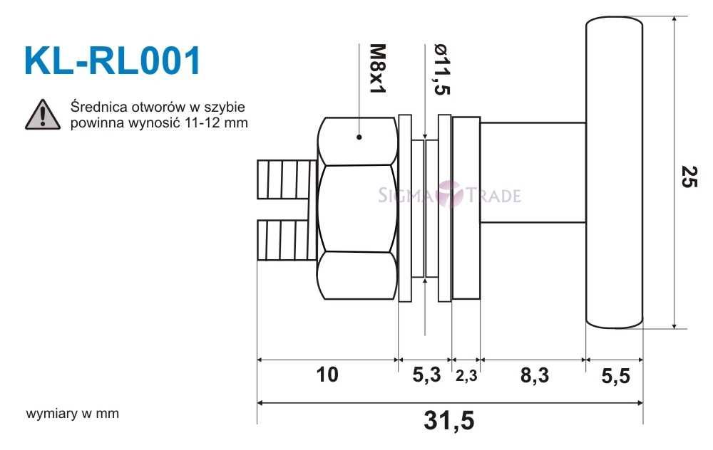 Rolka do kabiny prysznicowej mimośrodowa 25mm KOMPLET 4 sztuki kółko