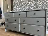Komoda IKEA LEKSVIK pomocnik 7 szuflad LITE DREWNO