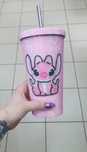 Kubek Angel Andzia Stitch różowy trójwymiarowy haft diamentowy