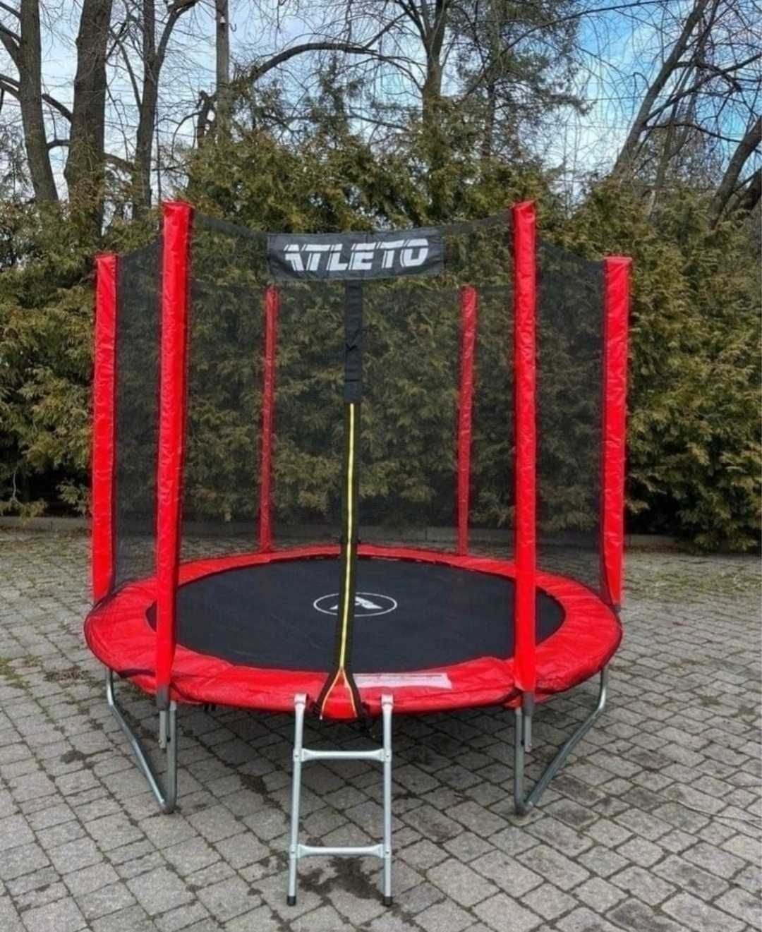 Батут Atleto 312см 252см 183см 152см 140см 120см з сіткою та драбинкою