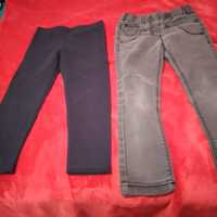 Jegginsy legginsy jeansowe 104 cm 4 lata jasne szare next UK
