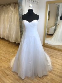 Suknia ślubna Sincerity 3895 biała roz 44 dla wysokiej 186 cm + welon