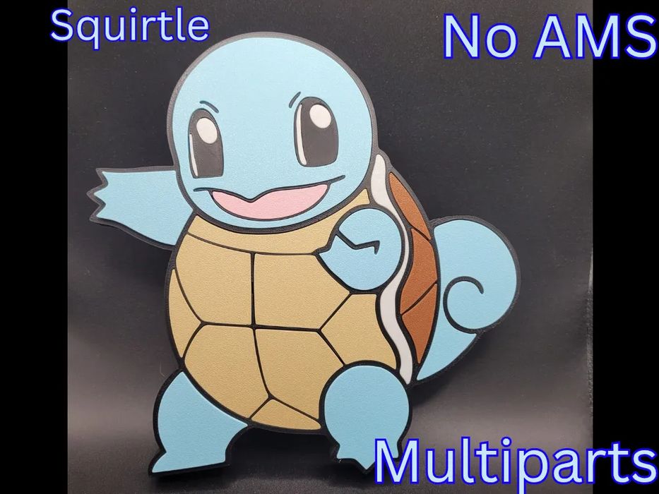 Arte de Parede 2D Squirtle - Decoração Pokémon