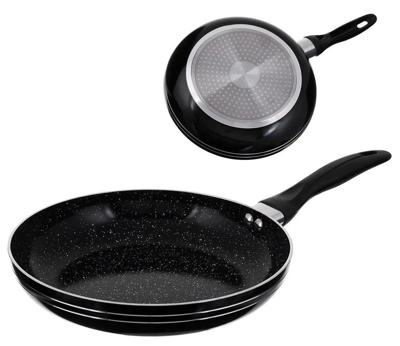 Сковорода 22 см чорний мармур UNIQUE |  Антипригарна сковорода