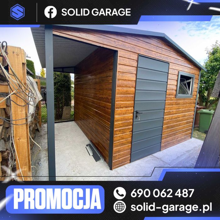 Kojec garaż blaszany schowek wiata 3x3m drewnopodobny garaz (9x6 10x5)