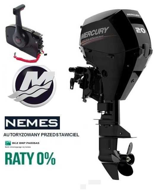 Silnik zaburtowy Mercury F20 EL EFI (długi) rozruch, OD RĘKI
