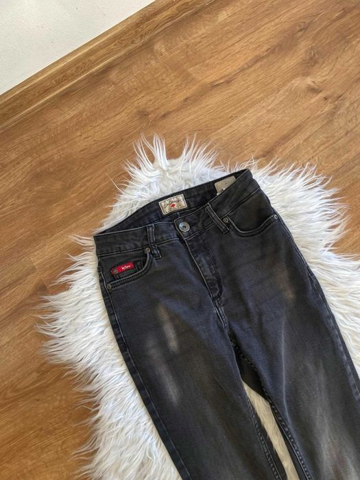 Lee Cooper w26 l30 xs spodnie jeans czarne wysoki  stan rurki