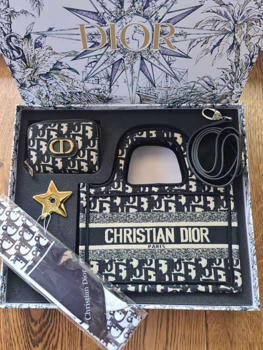 Zestaw Dior mini shopper torebka i portfel