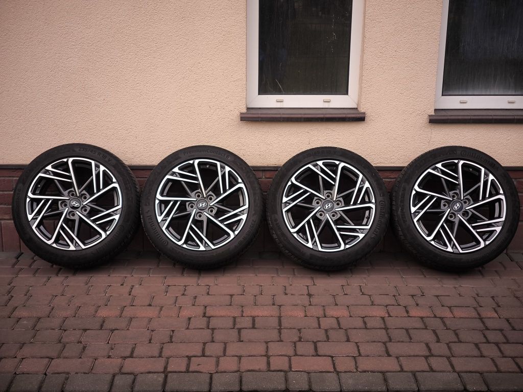 →Felgi+opony Hyundai 18x7,5 ET52 5x114,3 Continental idealny stan