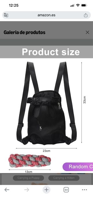 Mochila nova para transporte de caes pequenos