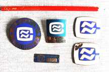 Crachás, chapas de trabalhadores, emblemas da C. Nacional de Navegação