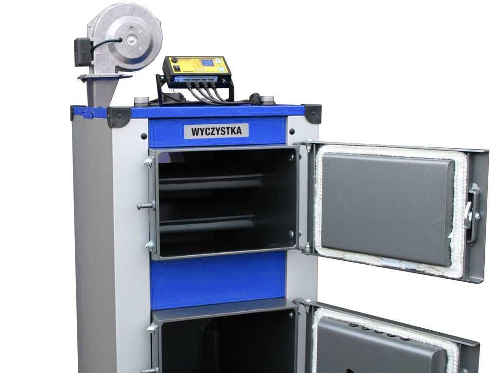 Piec kocioł 10KW zasypowy c.o. na drewno i węgiel >80m2 NOWY, GW 5lat