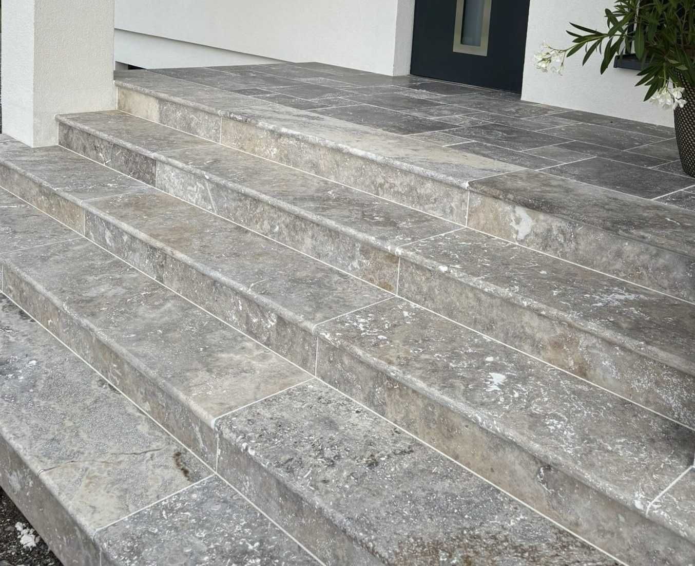 Płytki Kamienne Trawertyn Silver Ash komplet Rzymski 0,742m2 / KAMIEŃ