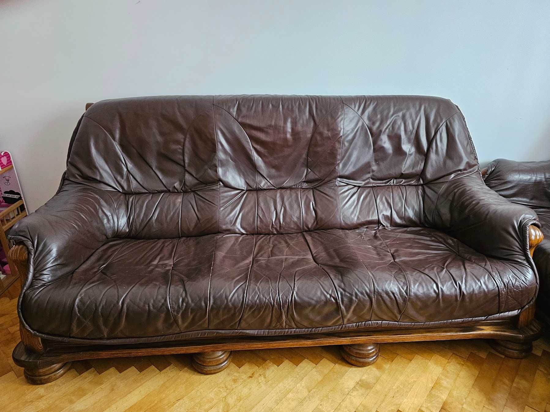 Komplet Wypoczynkowy Skóra 3+2+1 (kanapa, sofa, fotel)