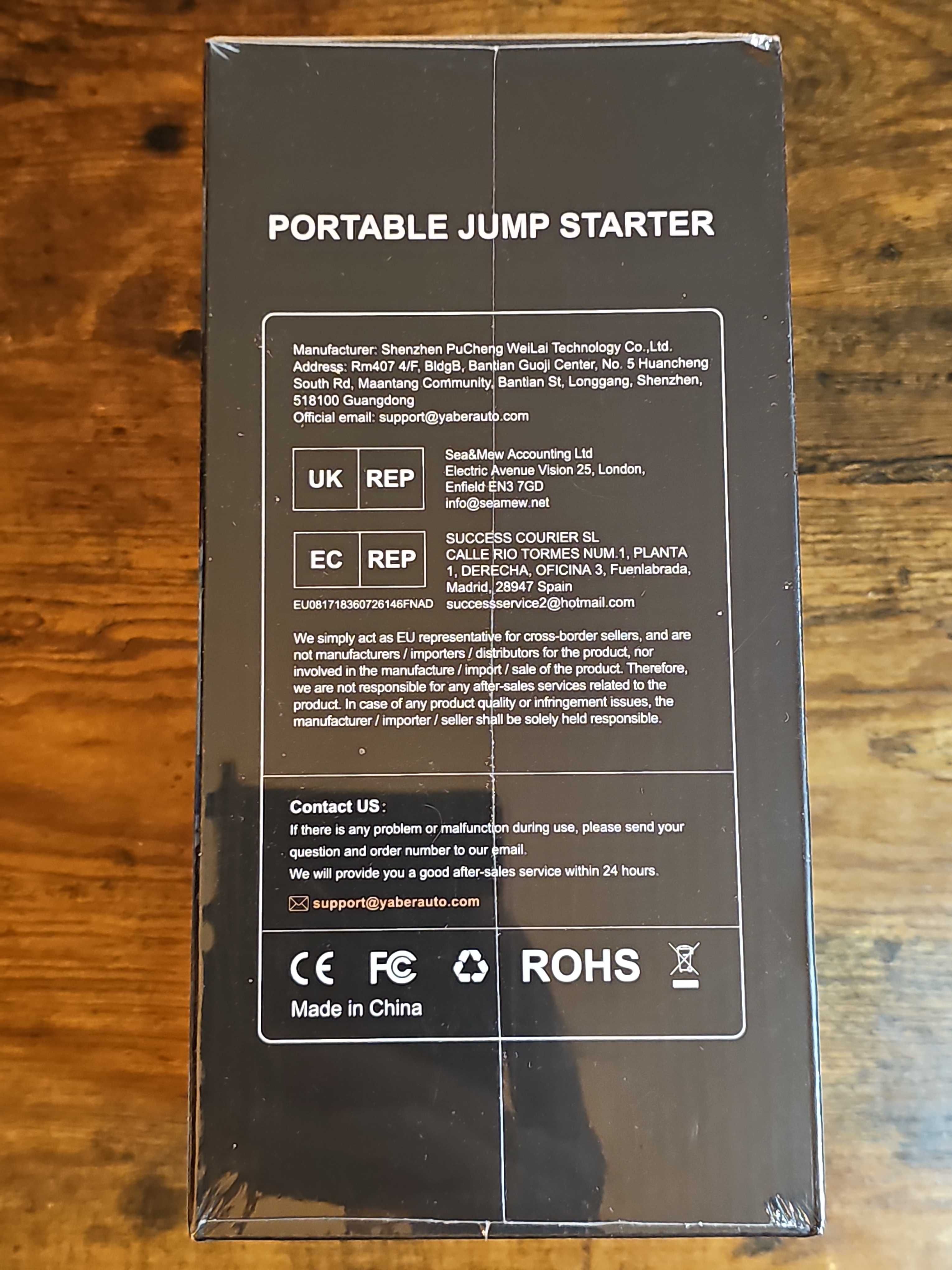 YaberAuto 9 w 1 Jump Starter z kompresorem powietrza 5500A 150PSI