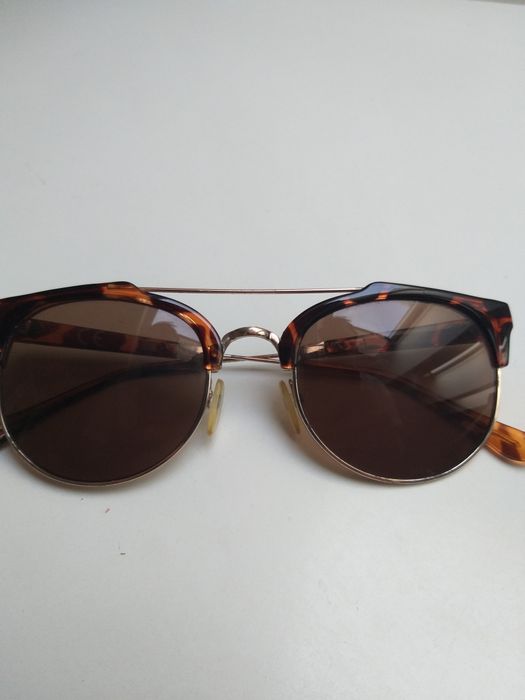 Okulary przeciwsłoneczne okularki wayfarer uniseks stylowe brązowe