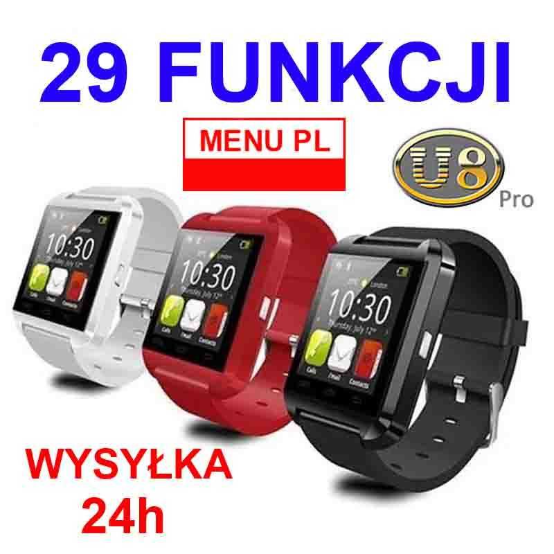 Zegarek U8 SMARTWATCH 29 Funkcji Polskie Menu Android iOS Rozmowy HIT