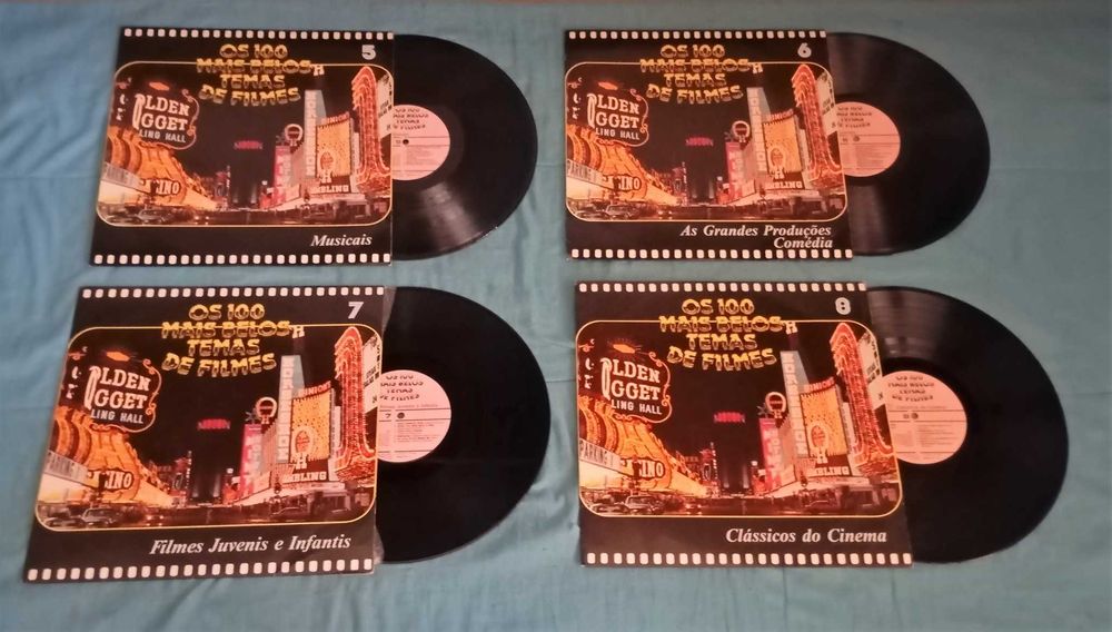 Discos de vinil "Os 100 Mais Belos Temas de Filmes" (Caixa com 8 LPs)