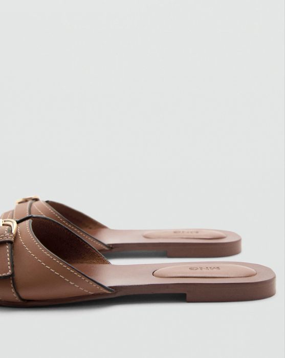 Тапки/шльопанці Mango шкіряні