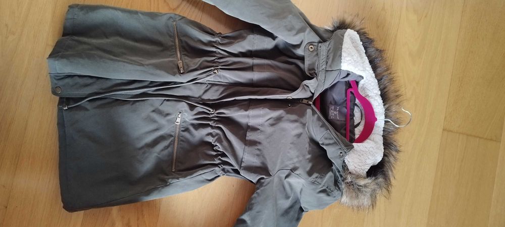 Kurtka parka zielona ocieplana 36