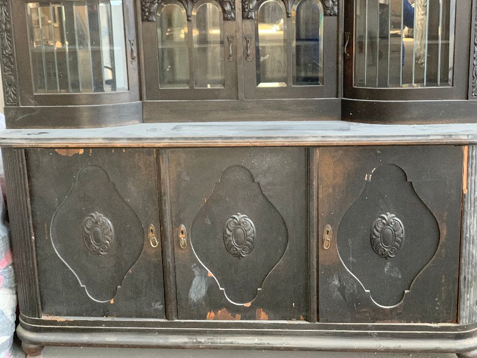 antyki kredens szyby kryształowe