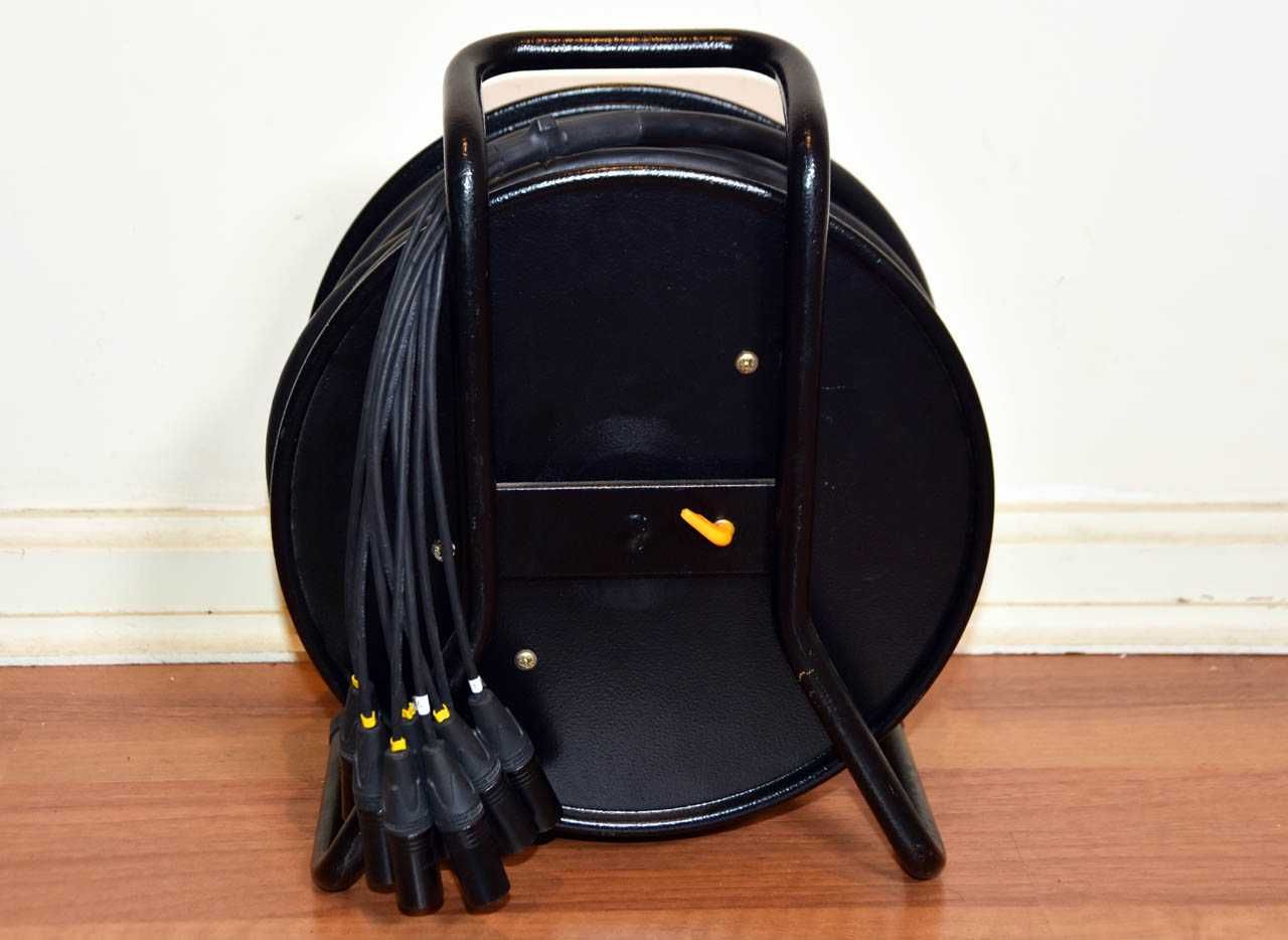 XLR Bobine 30 metros c/enrolador com 8 canais fichas XLR espectaculos