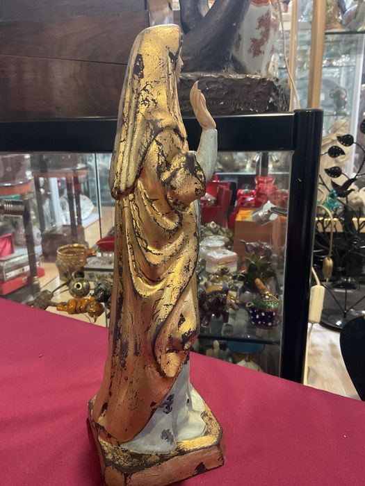 Escultura religiosa peça vintage altura 29 cm