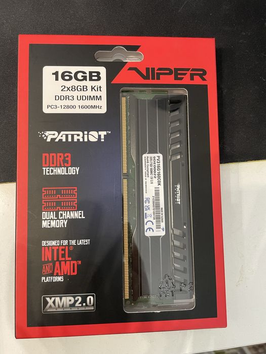Pamieć RAM Patriot Vioer DDR3 2x8GB 1600Mhz CL10 NOWE