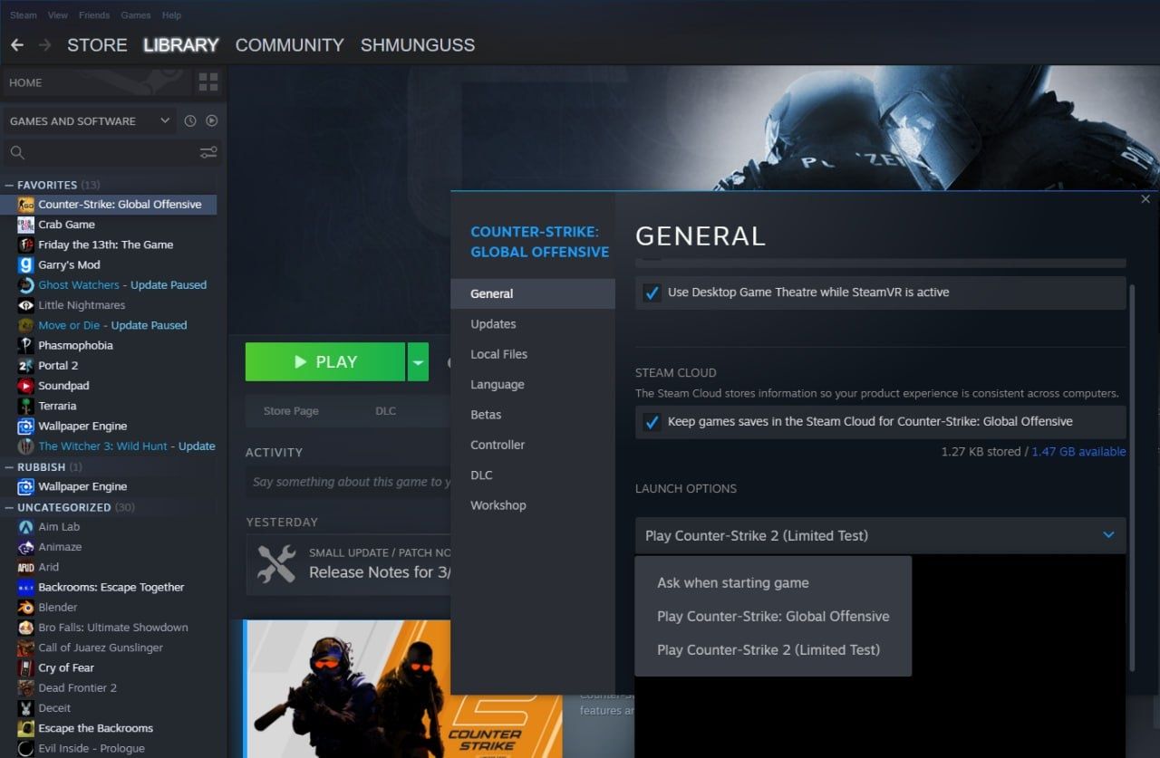 account steam, CS:GO 2, Prime status