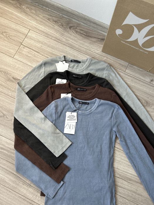 Лонгслів ZARA кофточка з вареним ефектом