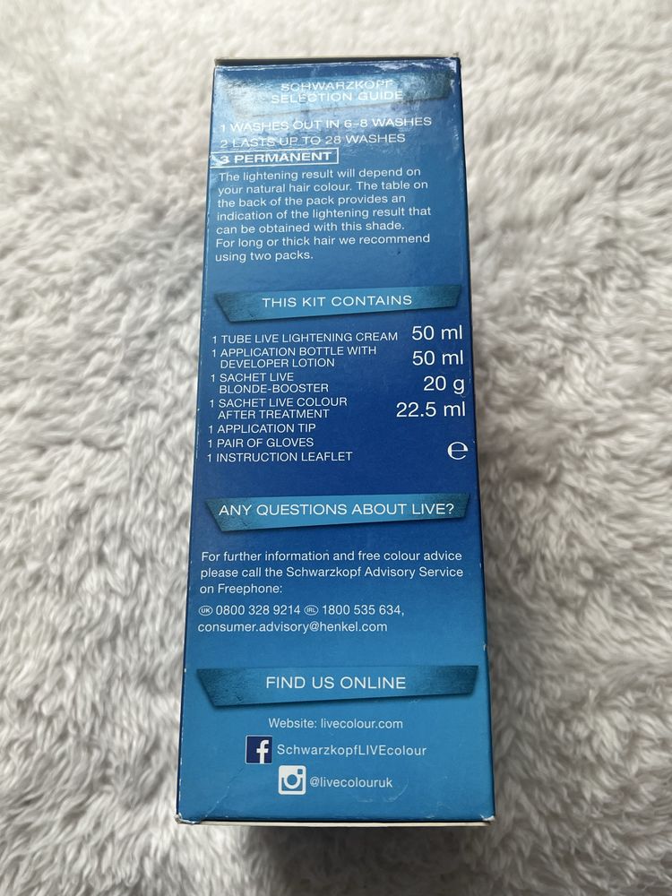 Schwarzkopf Live Intense Lightener farba do wlosow 00A absolute platin